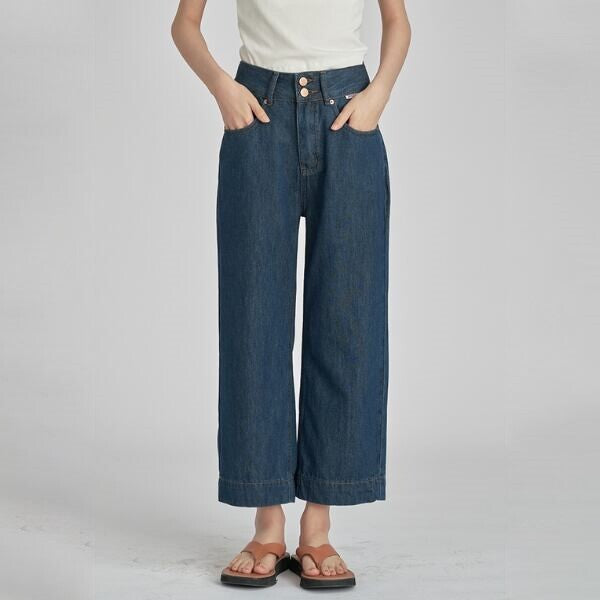 【2color】ウォッシュド ワイドレッグジーンズ Z00177