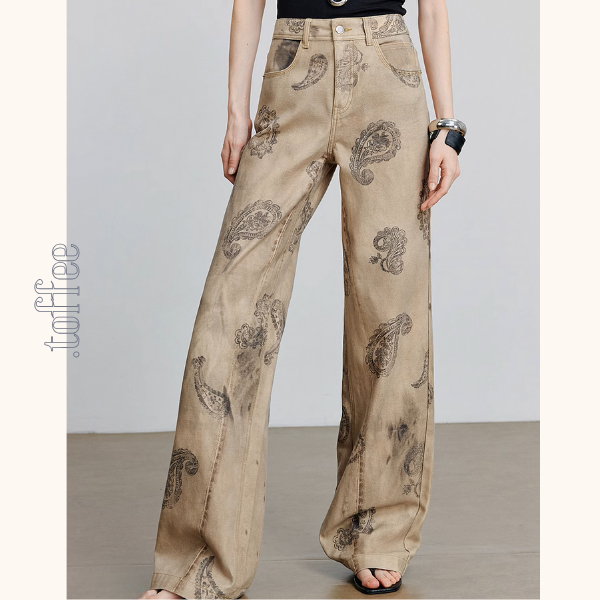 【4pattern】プリントストレートジーンズ《Z00929》