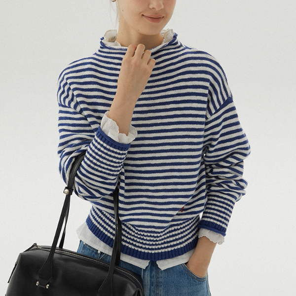 【2color】朝の光をまとうボーダーニット《Z01169》