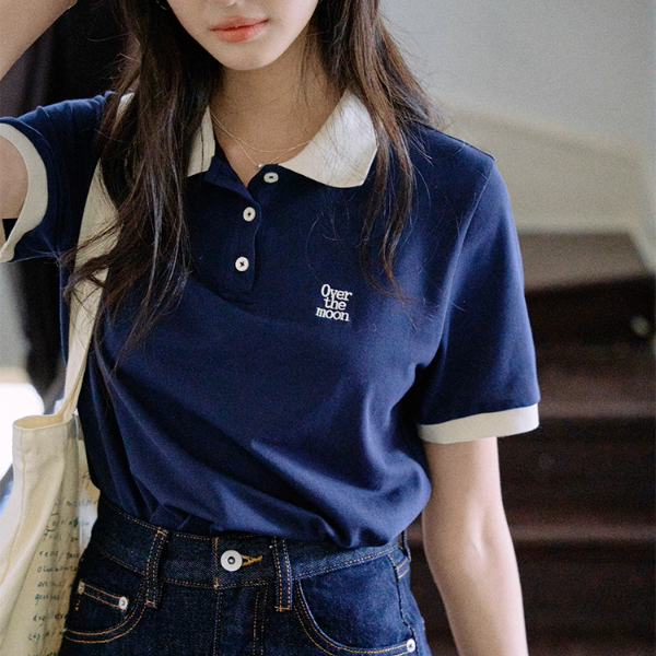 配色襟が映えるロゴ刺繍ポロシャツ《Z01110》