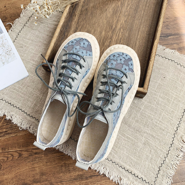 【2color】フラワーエンブロイダリーレトロシューズ AU-131