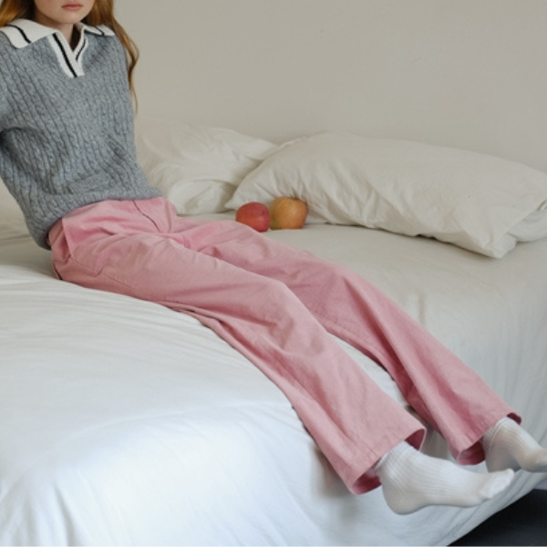 【2color】ワイドレッグコーデュロイパンツ X-509