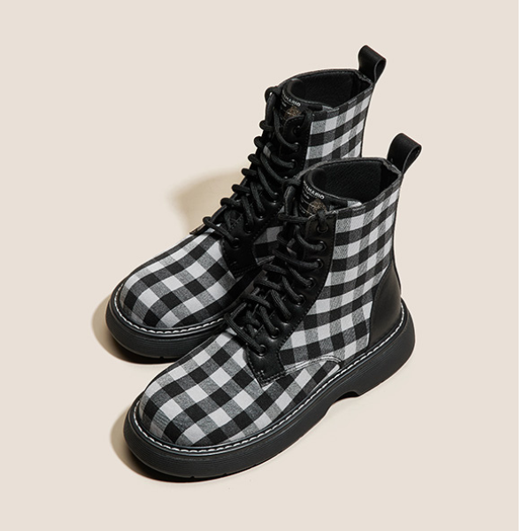 ギンガムチェックハイカットスニーカー AU-293