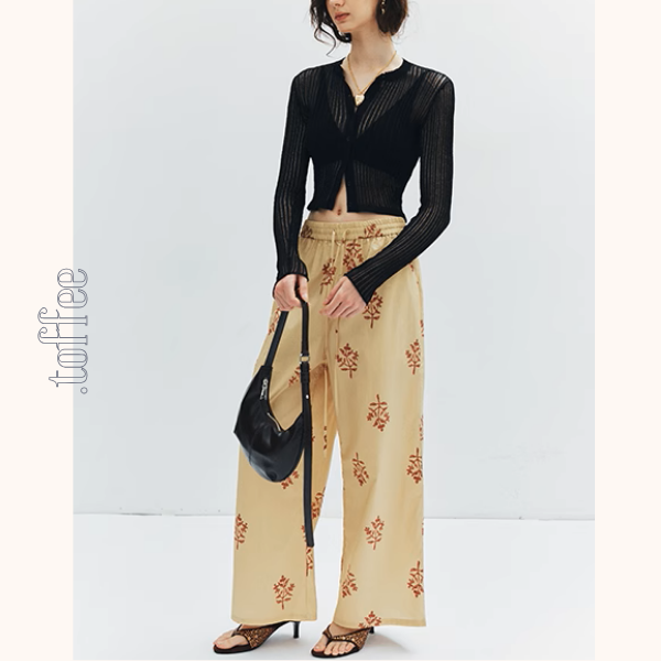 花柄プリントルーズワイドパンツ《Z01004》