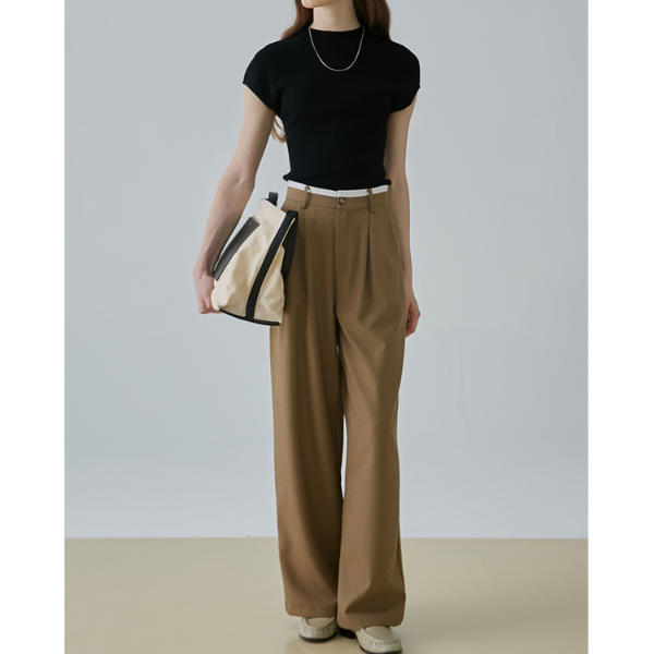 【2color】タック入りシンプルスラックス X-379