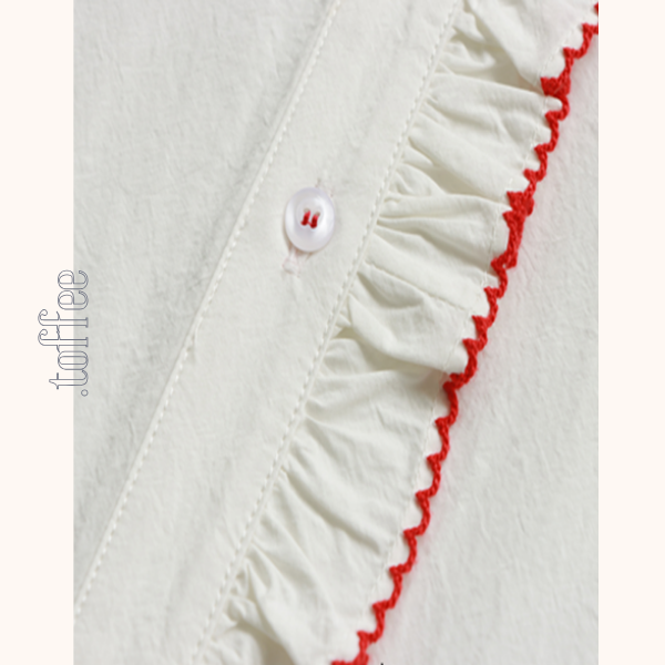 コントラストラッフルディテールブラウス《Z00845》