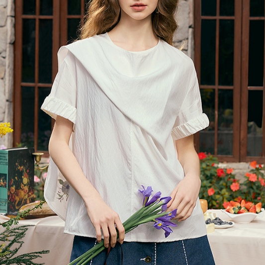 花柄刺繍デザインシャツ《Z00841》