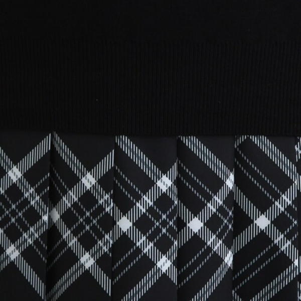 【2color】レトロチェックプリーツAラインスカート w-010