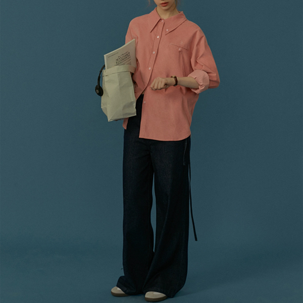 ストラップ付きハイウエストデニムパンツ Z00555