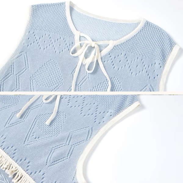 タッセル装飾ノースリーブトップ《Z00965》