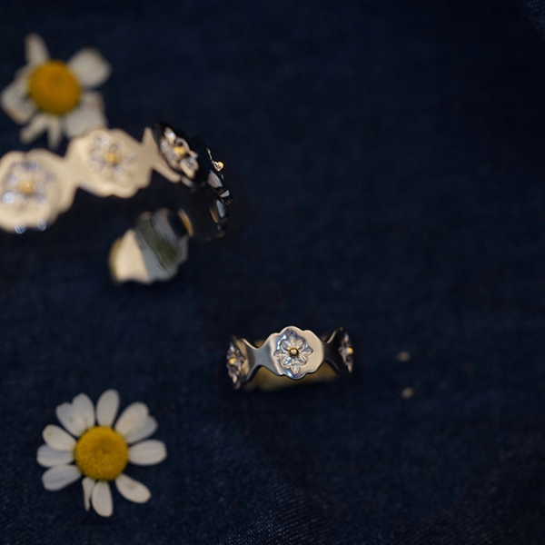 ミニフラワーデザインスリムリング AU-147