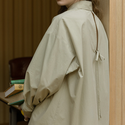 【2color】バックカットアウトブラウス w-149