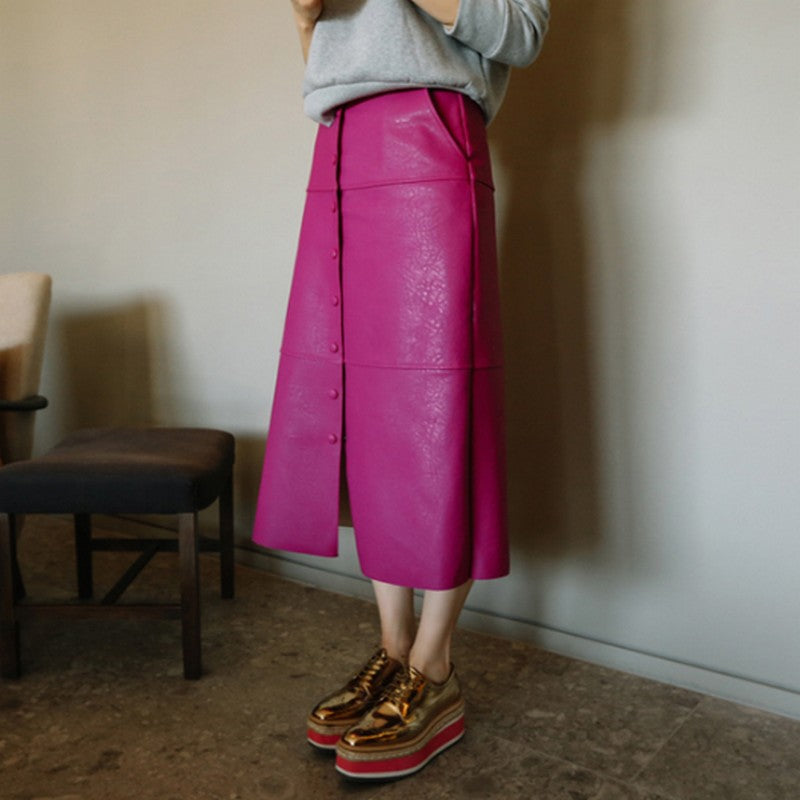 ローズレッドなハイウエストスカート sk0005-1