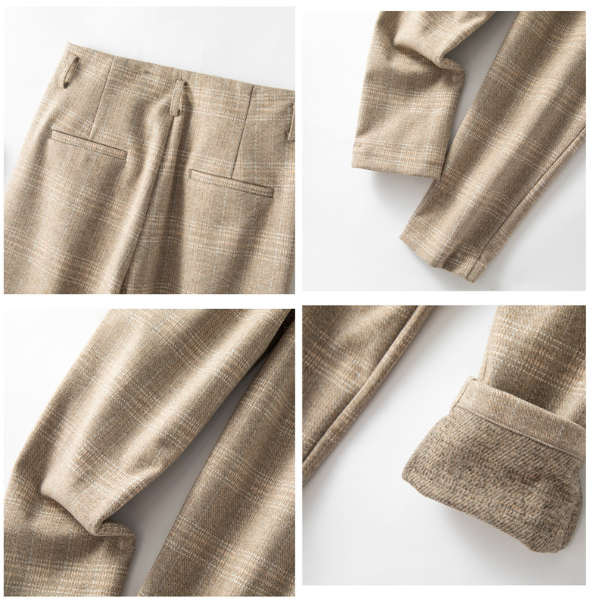 【2color】ハイウエストチェックワイドパンツ AU-257