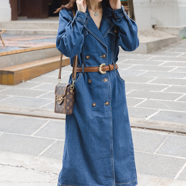 ダブルブレストデニムワンピース AU-325