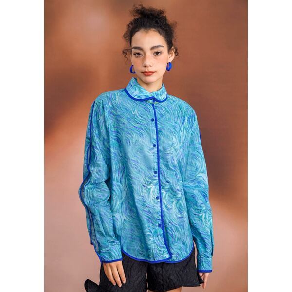 ゴッホ 自画像プリントブラウス C0126