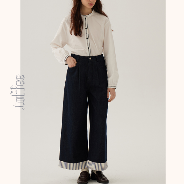 コントラストカラーレースディテールシアーブラウス《Z00844》