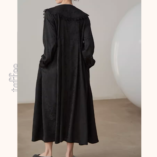 レイヤードドールカラーブラックジャガードワンピース《Z01000》