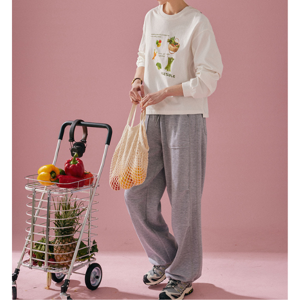 【2color】ベジタブルプリント入りロングTシャツ Z00128