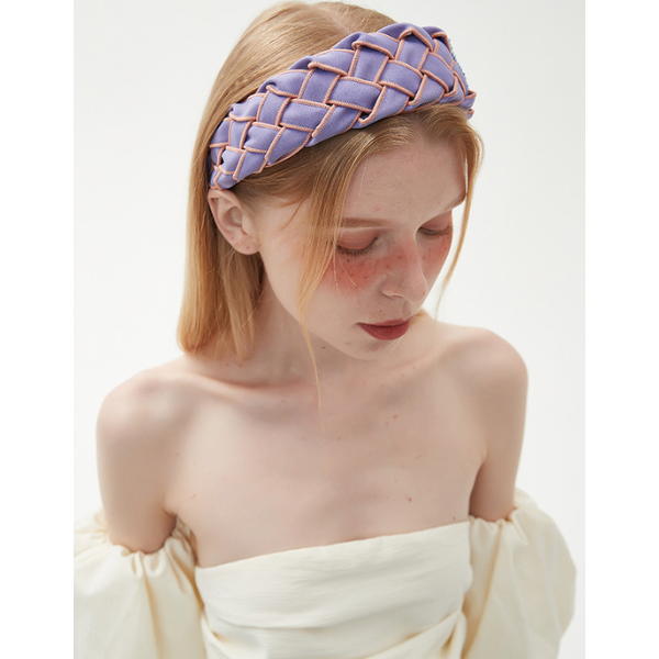 【3pattern】ビーズの装飾入り編み込みカチューシャ Z00038