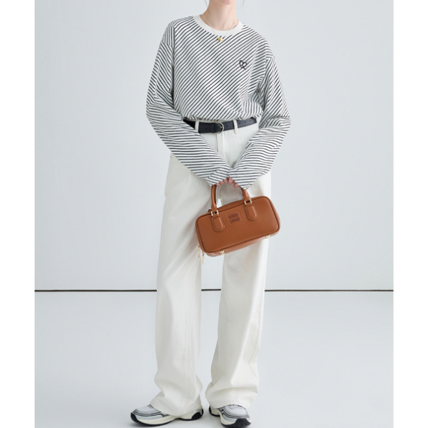 斜めストライプカットソー X-293