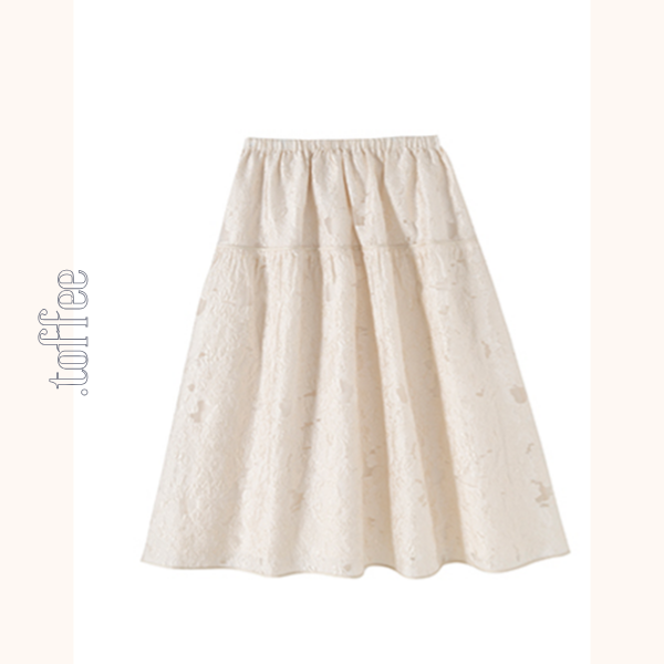 花柄レースミモレ丈スカート Z00424