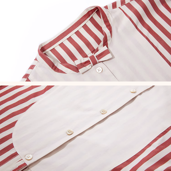 バンドカラーストライプロングシャツ《Z00897》