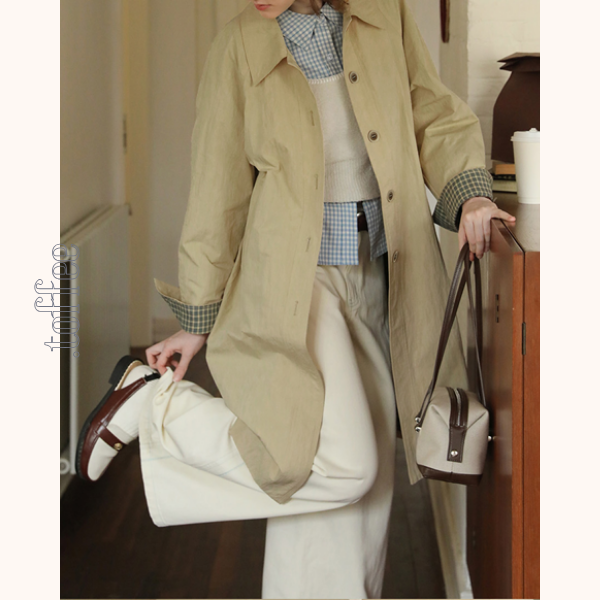 しわ加工入りヴィンテージミドル丈ジャケット Z00533