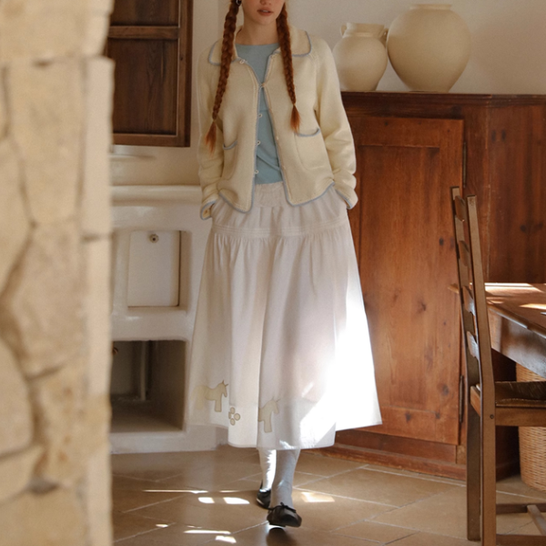 北欧風コントラストエッジカーディガン《Z00826》