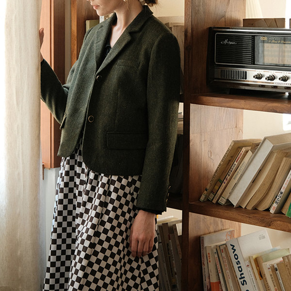 ヴィンテージモスグリーンショートブレザー Z00510
