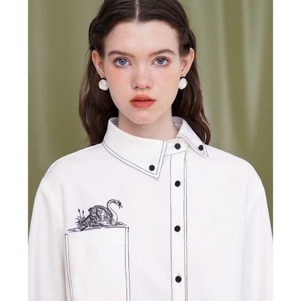 スワンエンブロイダリーシャツ W-171