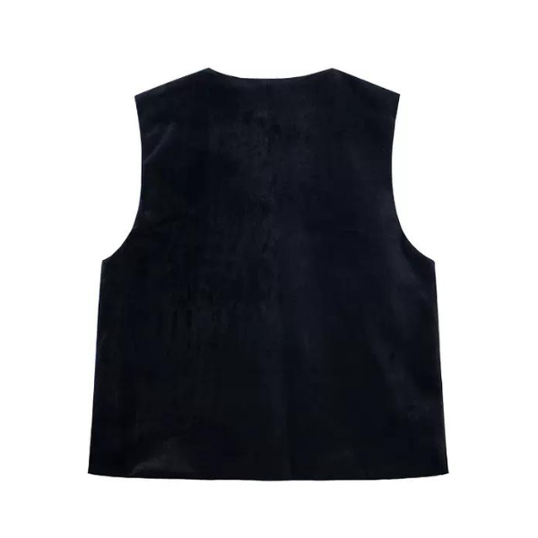 バンビ柄ノーボタンベスト AU-339