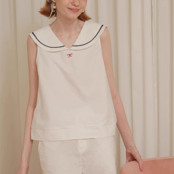 マリンライクノースリーブトップ《Z00984》