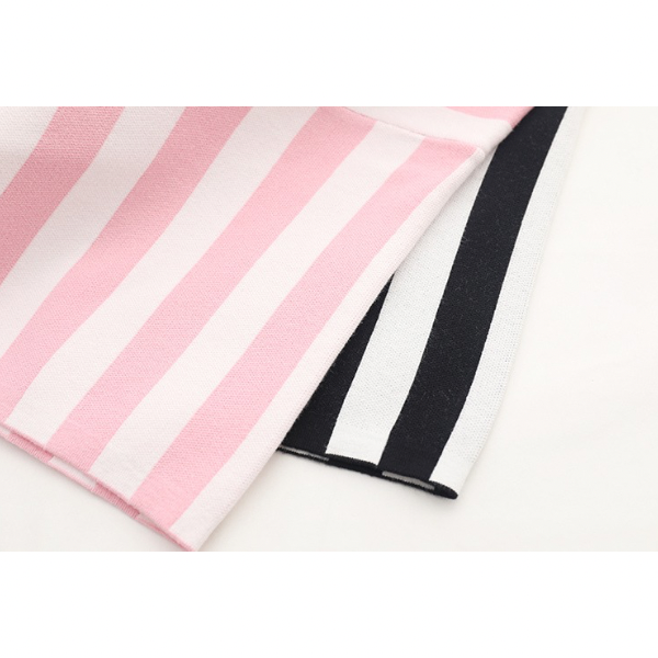 【2color】ストライプ×ゼブラ柄プリントニットトップ Z00215