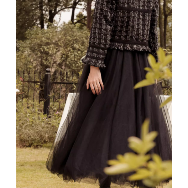 【2color】メッシュフェアリーロングスカート Z00189