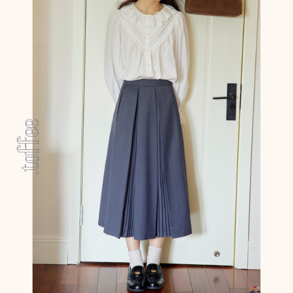 2タイププリーツミモレ丈スカート Z00564