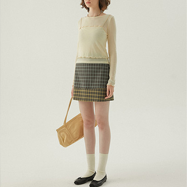 【2color】レイヤード風スリムTシャツ Z00442