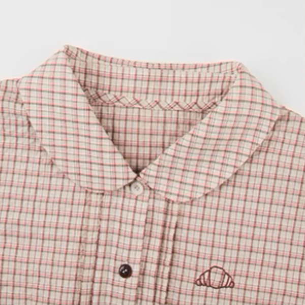 ラッフルヘムクロップドチェックシャツ《Z01021》