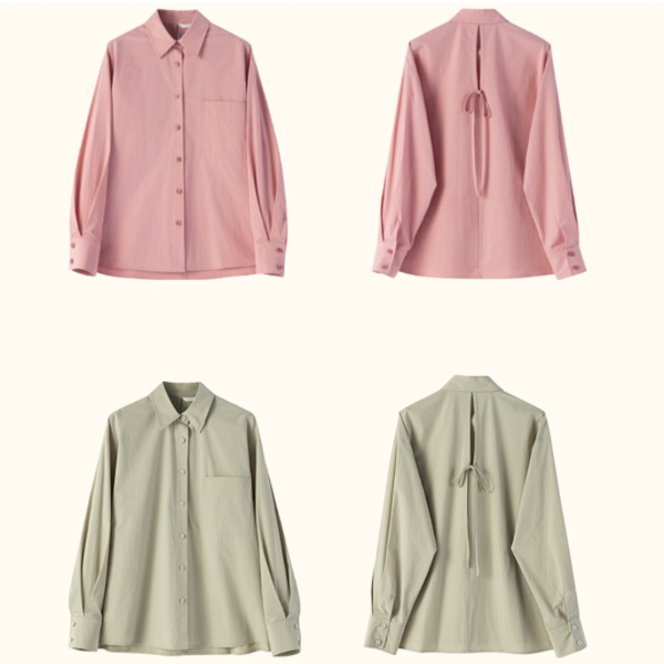 【2color】バックカットアウトブラウス w-149