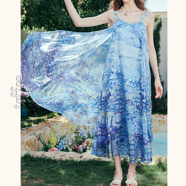 レイヤード風マリンテイストサスペンダーワンピース《Z00970》