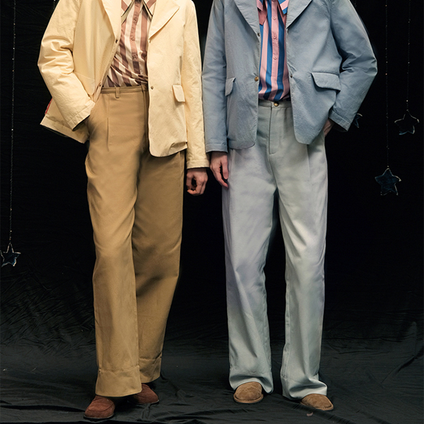 【2color】ルーズストライプカフパンツ Z00602