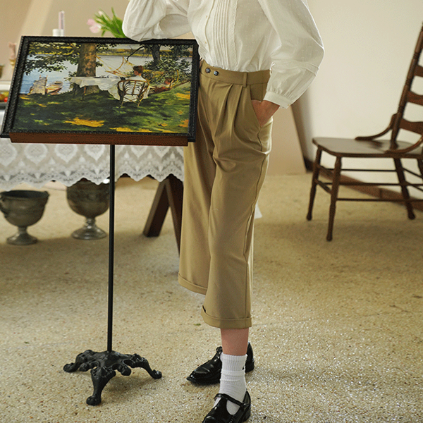 【2color】ワイドクロップドパンツ    Z00491