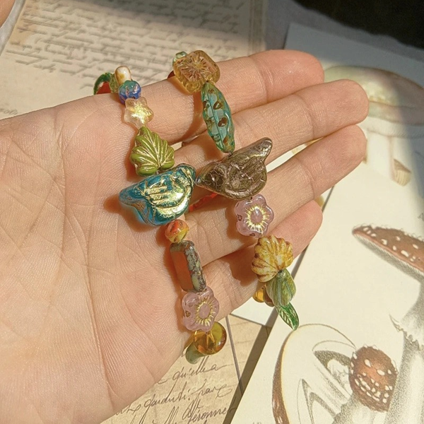 フラワー&バードモチーフブレスレット Z00521