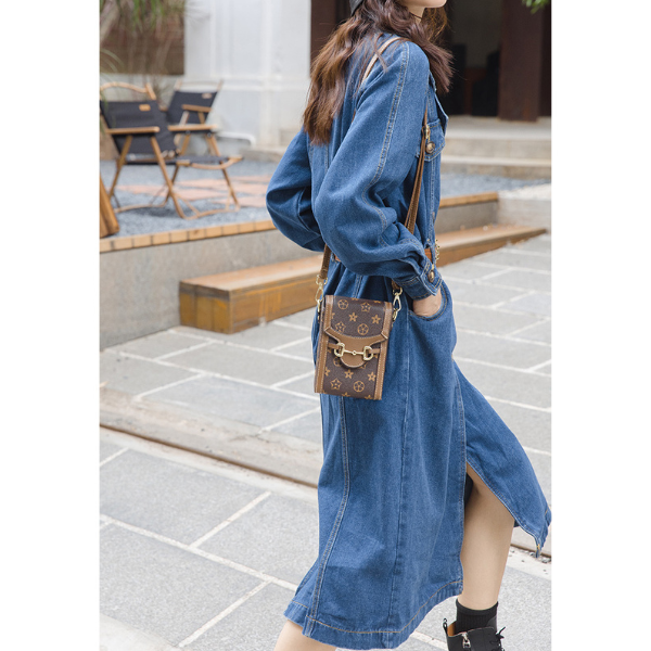 ダブルブレストデニムワンピース AU-325