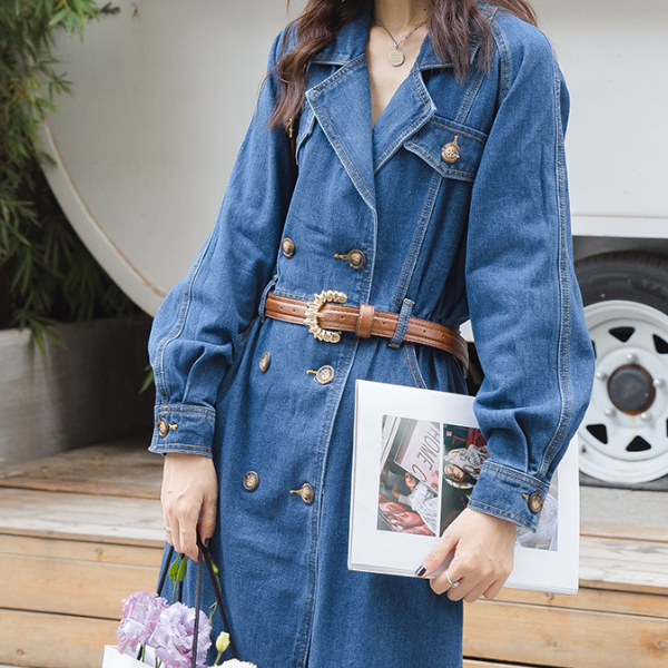 ダブルブレストデニムワンピース AU-325