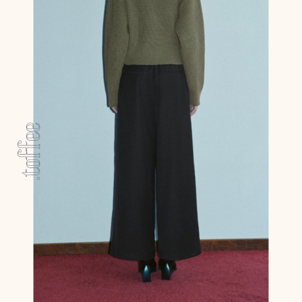 【5color】レースウエストワイドパンツ Z00410