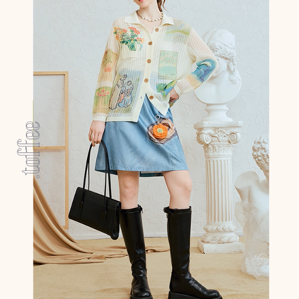 幻想アートプリントスカート《Z01062》