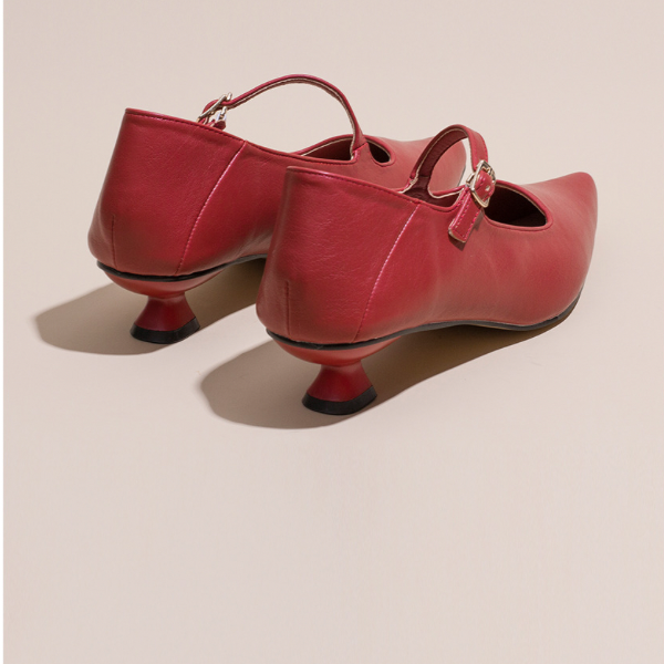 【4color】ポインテッドトゥバンドパンプス w-045