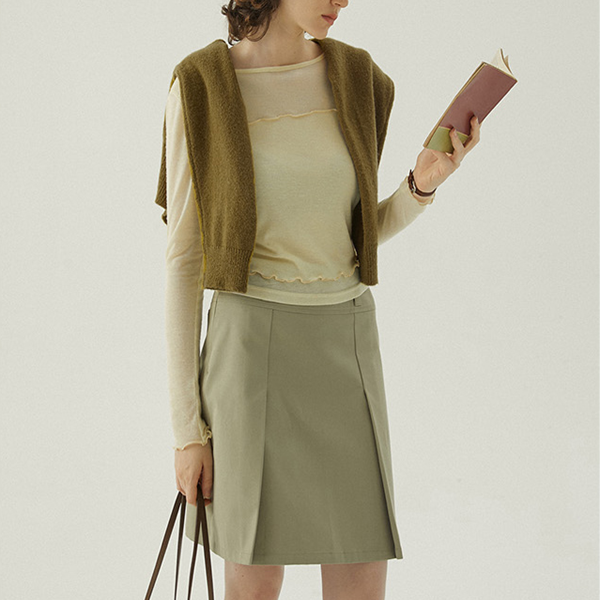 【2color】レイヤード風スリムTシャツ Z00442