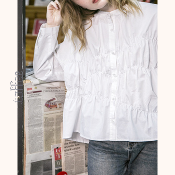 【2color】コットンペプラムブラウス Z00479